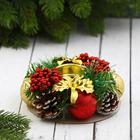 Подсвечник на одну свечу «Грациозо» с ягодками, 13 см, d=4 см - Фото 1