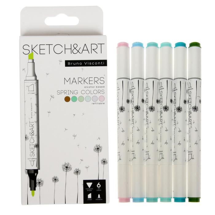 Набор художественных маркеров 6 цветов SKETCH&ART 