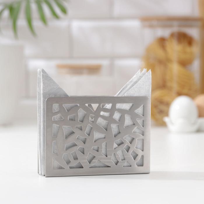 Салфетница «Витрина», 12.5×3.2×8.5 см, нержавеющая сталь - Фото 1