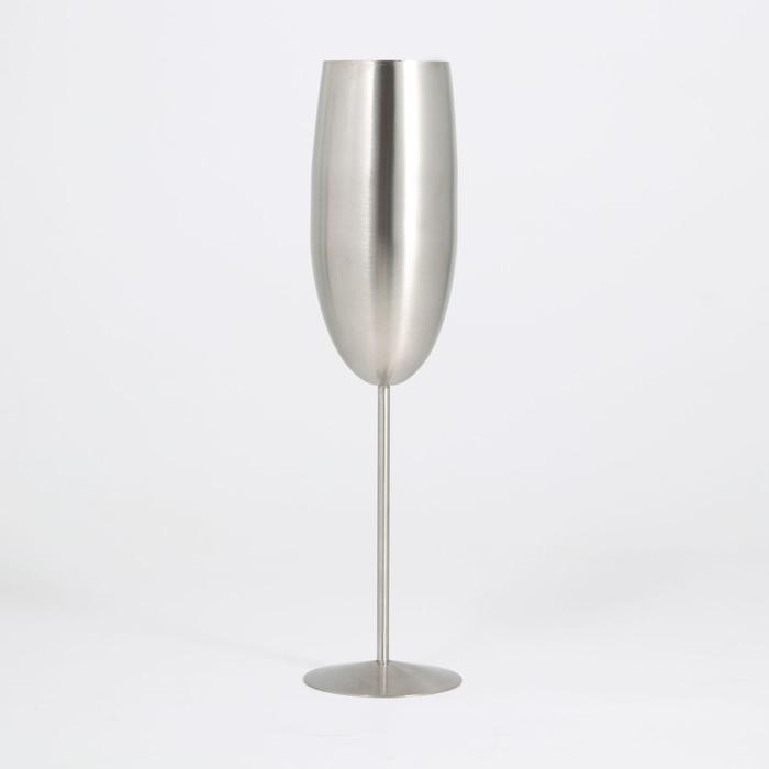Бокал-флюте, 300 мл, 25×6.5 см, нержавеющая сталь, серебристый - Фото 1