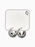 Серьги металл «Эфир» полукруг, цвет серебро - фото 61538637