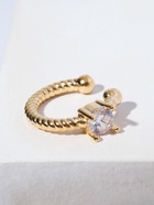 Серьга кафф «Драгоценность», белая в золоте - фото 68896588