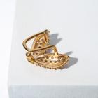 Серьга «Кафф» крылья, цвет белый в золоте - Фото 3