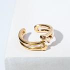 Серьга «Кафф» тонкость, белая в золоте - Фото 2