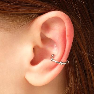 Серьга «Кафф» пять точек, цвет серебро