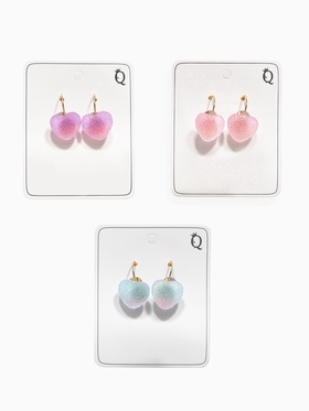 Серьги ассорти «Мармеладные сердечки» в сахаре, цвет МИКС
