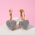 Серьги ассорти «Сердца» блёстки, цвет серебро в золоте - Фото 4