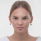 Серьги ассорти «Сердца» блёстки, цвет серебро в золоте - Фото 3