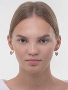 Серьги ассорти "Сердца" блёстки, цвет серебро в золоте - фото 809439560