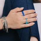 Набор колец из акрила «Формы», 3 шт. белый, синий, зелёный, безразмерные - Фото 2