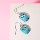 Серьги «Выбражулька» совы, цвет голубой в серебре  (артикул 6970533)  большой выбор товаров оптом и в розницу по низким ценам с доставкой