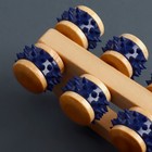 Массажёр с шипами «Гусеница», 15 × 6,8 × 6,5 см, универсальный, с ручкой, 8 колёс, деревянный, цвет МИКС - Фото 6