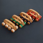 Массажёр с шипами «Гусеница», 15 × 6,8 × 6,5 см, универсальный, с ручкой, 8 колёс, деревянный, цвет МИКС - Фото 7