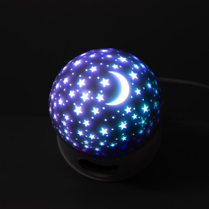 Световой прибор «Звёздное небо» 12 см, динамик, съёмная полусфера, свечение RGB, 220 В - фото 1911604604