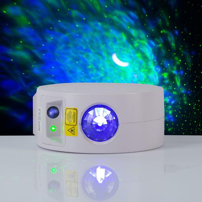 Световой прибор «Звёздное небо» 5 см, лазер, динамик, пульт ДУ, свечение мульти, 5 В - фото 7337788