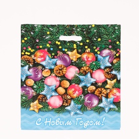 Пакет новогодний подарочный «Каламбур», полиэтиленовый с вырубной ручкой, 47?40 см (комплект 50 шт)