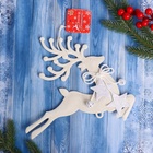 Ёлочная игрушка «Зимнее волшебство. Олень бегущий со звёздами» пластик, 22×24 см, белый - Фото 3