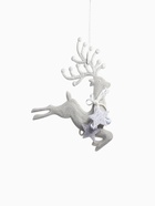 Ёлочная игрушка «Зимнее волшебство. Олень бегущий со звёздами» пластик, 22×24 см, белый - Фото 5