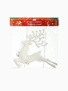 Ёлочная игрушка «Зимнее волшебство. Олень бегущий со звёздами» пластик, 22×24 см, белый - Фото 8