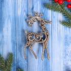 Ёлочная игрушка «Зимнее волшебство. Олень узорный блеск» пластик, 7×15 см, МИКС - Фото 3