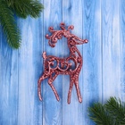 Ёлочная игрушка «Зимнее волшебство. Олень узорный блеск» пластик, 7×15 см, МИКС - Фото 4