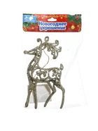 Ёлочная игрушка «Зимнее волшебство. Олень узорный блеск» пластик, 7×15 см, МИКС - фото 53277195