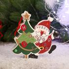Украшение ёлочное "Дед Мороз с ёлочкой" 14,5х14,5 см - фото 2952336