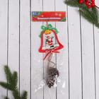 Ёлочная игрушка «Колокольчик с шишками» Дед Мороз и снеговик 9×24 см - Фото 2