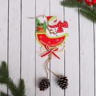 Ёлочная игрушка «Сани с шишками» снеговик 10×23 см - Фото 1