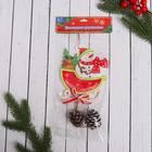 Ёлочная игрушка «Сани с шишками» снеговик 10×23 см - Фото 2