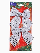 Ёлочные игрушки 2 шт. «Зимнее волшебство. Бант люкс» пластик, 12×11 см, серебро - Фото 7