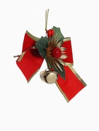 Ёлочные игрушки 3 шт. «Зимнее волшебство. Зимнее чудо» пластик, бантик цветок, 11×6.5 см, красный 6947639