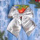 Ёлочная игрушка «Зимнее волшебство. Бант лоск» пластик, 24×26 см, серебро - Фото 2