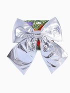 Ёлочная игрушка «Зимнее волшебство. Бант лоск» пластик, 24×26 см, серебро - фото 7617666