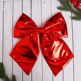 Ёлочная игрушка «Зимнее волшебство. Бант» пластик, 24×26 см, красный