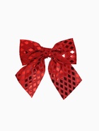 Ёлочные игрушки 5 шт. «Зимнее волшебство. Бант люкс» пластик, 11.5×13 см, красный, золото - Фото 6