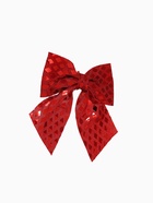 Ёлочные игрушки 5 шт. «Зимнее волшебство. Бант люкс» пластик, 11.5×13 см, красный, золото - Фото 7