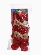 Ёлочные игрушки 5 шт. «Зимнее волшебство. Бант люкс» пластик, 11.5×13 см, красный, золото - Фото 10