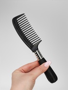 Расчёска, 4.5×21(±1) см, чёрная, серебристая - Фото 2