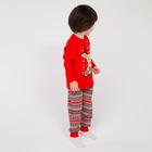 Пижама детская, цвет красный, рост 86 см - Фото 3