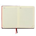 Колледж-тетрадь Fuze А6, 80 листов в клетку, кожзам, красный срез, чёрная - фото 45250435