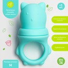 Ниблер для прикорма «Мишка» с силиконовой сеточкой, цвет бирюзовый - Фото 1