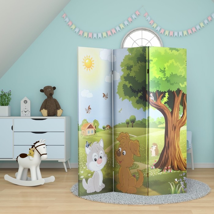 Ширма – перегородка «Дарим Красиво. Детская», 150×160 см, цвет зелёный - Фото 1