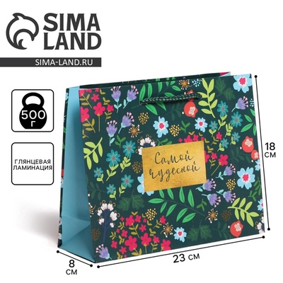 Пакет подарочный ламинированный, упаковка, Present for you, MS 23×18×8 см