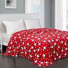 Плед новогодний, 100×150 см, корал-флис, пл. 165 г/м², красный - Фото 1