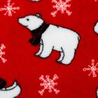 Плед новогодний, 100×150 см, корал-флис, пл. 165 г/м², красный - Фото 2