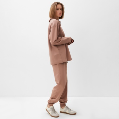 Костюм женский (джемпер, брюки) MINAKU: Casual Collection, размер 42, бежевый