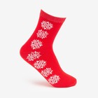 Носки женские «Снежинки» цвет красный, размер 23-25 - фото 1611647