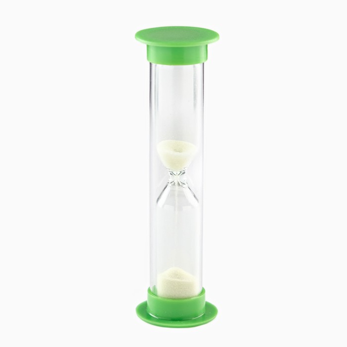 Песочные часы, на 1 минуту, флуоресцентные, 9 х 2.5 см, зеленые - Фото 1