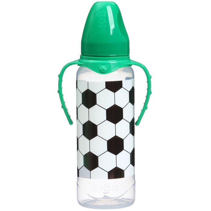 Бутылочка для кормления «Футболист», классическое горло, 250 мл., от 0 мес., цилиндр, с ручками - фото 1899966888